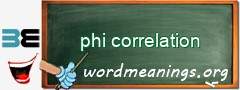 WordMeaning blackboard for phi correlation